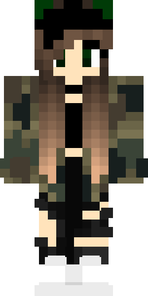 скин девочек в армейской куртке для майнкрафта
